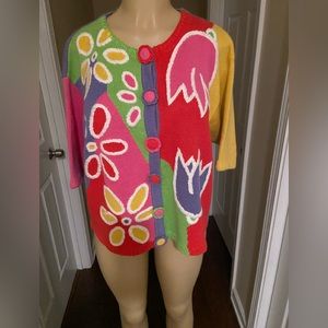 Vintage color block sweater top